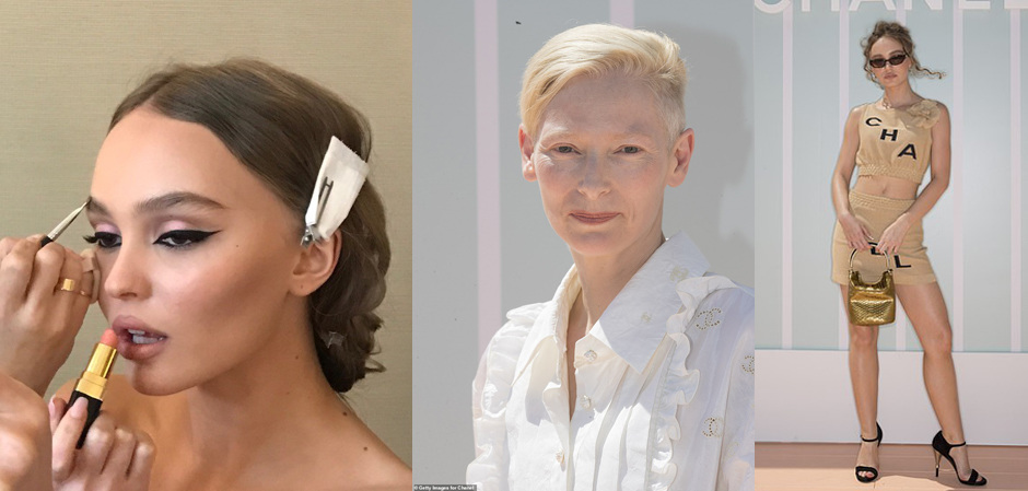 Лили-Роуз Депп и Тильда Суинтон на показе CRUISE Chanel